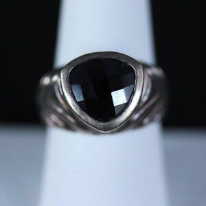 8 1/2 Silver Faceted Stone Ring